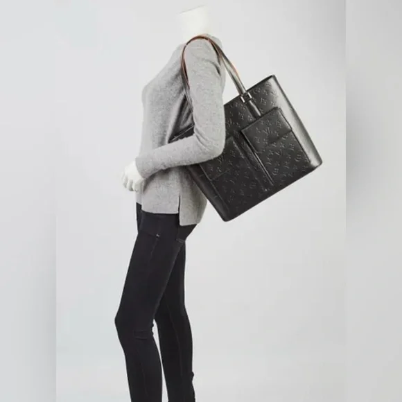 LOUIS VUITTON Black Monogram Mat Willwood Tote Bag - Picture 15 of 16